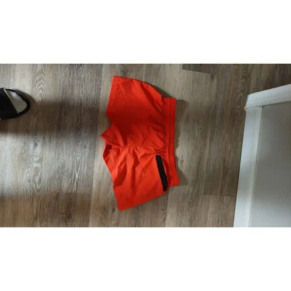 Nike Womens Orange Athletic Shorts With Black Stripe Accents - Lightweight - Picture 4 of 7